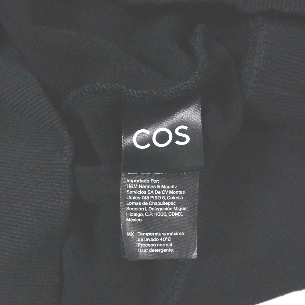 COS Black Sweatshirt Midi Dress Pockets Minimalist Long Sleeve Size S - Picture 3 of 7
